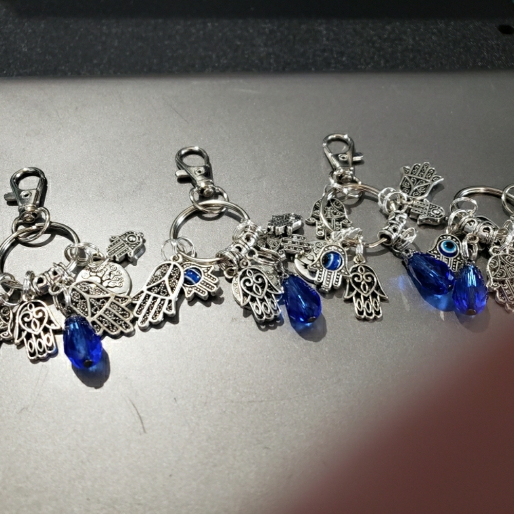 Set Of 4 Hamsa Keyring/Purse attachment